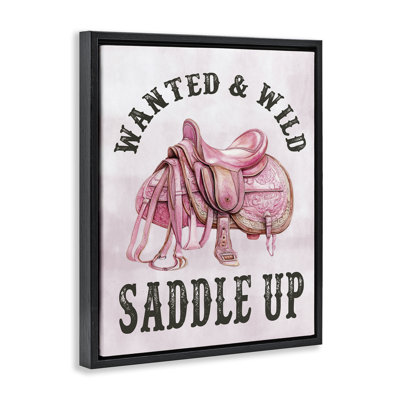  Pink Saddle Up Cowgirl Canvas Wall Art by Lettered and Lined
