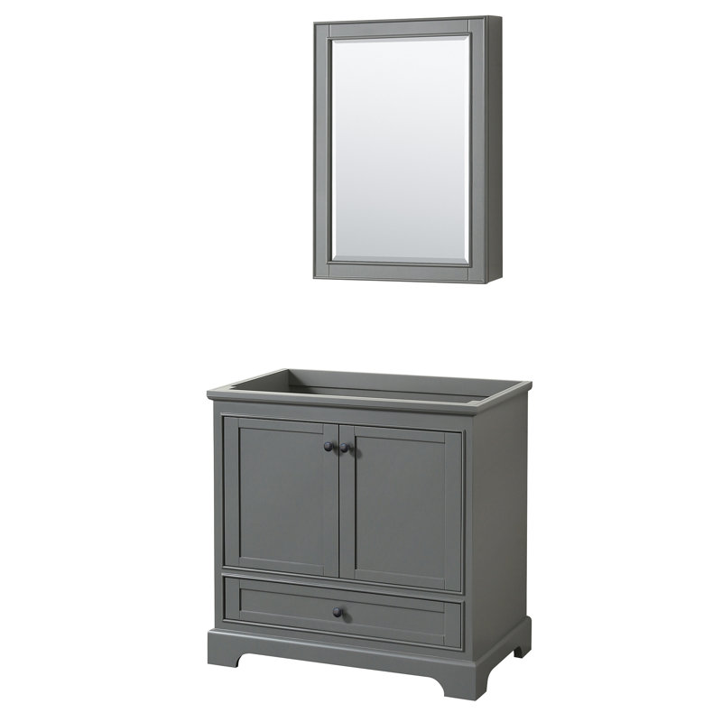 Deborah 35.25'' Single Bathroom Vanity Base Only, Dark Grey/Matte Black
