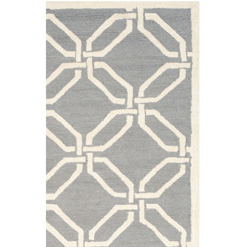 Martins Hand Tufted Wool Geometric Rug, Square 6'