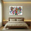 Ensemble de 1 tableau abstrait Music City sur toile tendue-1213752839
