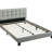 1Pc Eastern King Size Bed Grey Polyfiber Tufted Headboard Platform Bedframe-1177444727-1177444731