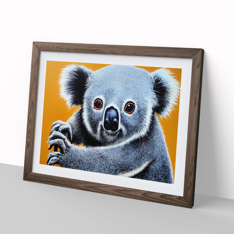 Incredible Koala Bear - Single Picture Frame Print, 34cm H x 46cm W x 2cm D, Walnut