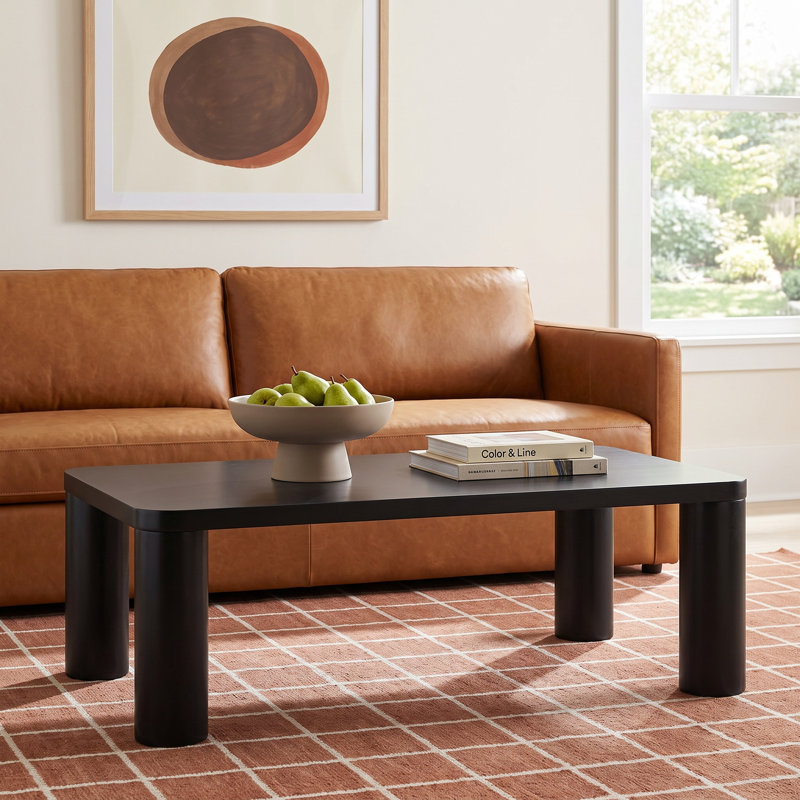 Patricio Single Coffee Table, 16.14" H x 48.03" L x 25.98" W, Black
