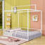 Lit plateforme en métal avec forme de maison-505146708-505146709