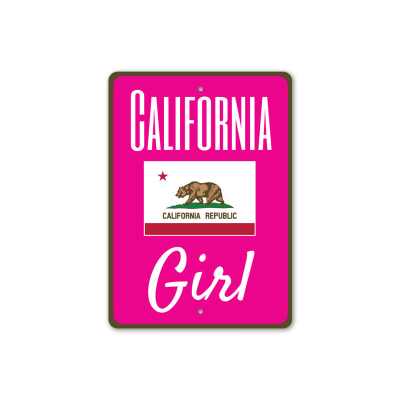 Panneau en aluminium «California Girl», H 14 po x l 10 po x P 0,04 po
