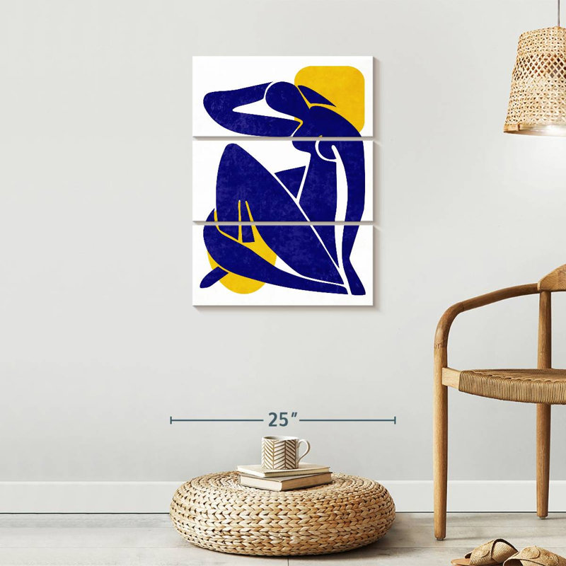 Abstract Woman Silhouette Multi Piece Canvas Print, 20" H x 32" W x 1.25" D