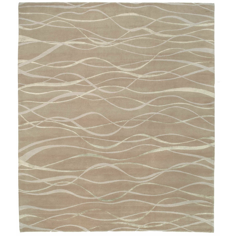 Ripple Shadow Abstract Area Rug in Beige/Neutral