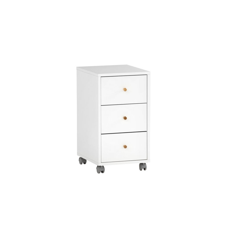 Keyarie 32.6cm Wide 3 -Drawer Mobile File Cabinet, White