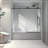 Matte Black Frameless One Fixed And One Shifted Shower Door, 70MM 304 Stainless Steel Large Pulleys With Adjustable Soft Closing Function,With Nano Easy Cleaning,Stick Explosion-Proof Menbrance