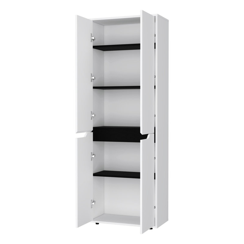 Garde-manger blanc avec 5 tablettes - deux armoires pour une organisation efficace Garde-manger à 5 tablettes avec rangement structuré