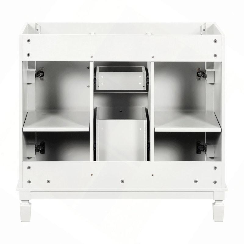 Meuble-lavabo 36 po sans lavabo supérieur, armoire seulement, armoire de rangement moderne avec 2 portes à fermeture douce