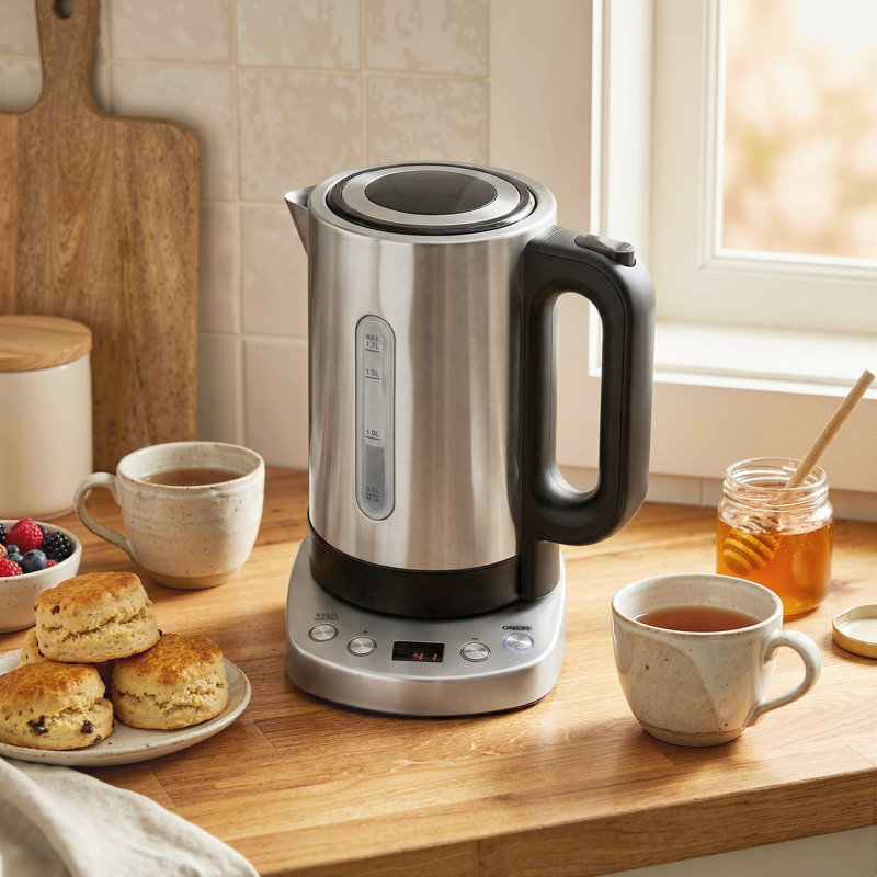 HOMCOM Electric Kettle 1.7L Fast Boil 3kW Water Kettle with Strix Thermost, Silver