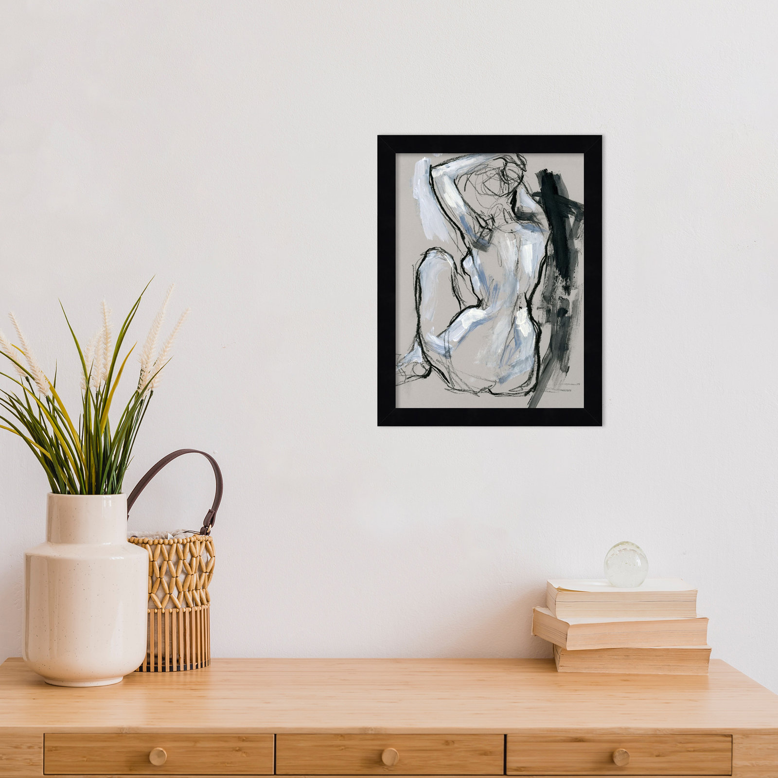 Onyx Gestures I Print, Black, 13" H x 10" W