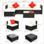 Ensemble de conversation moderne pour l'extérieur, ensemble de meubles de patio 6 pièces, ensemble de canapé modulaire d'extérieur