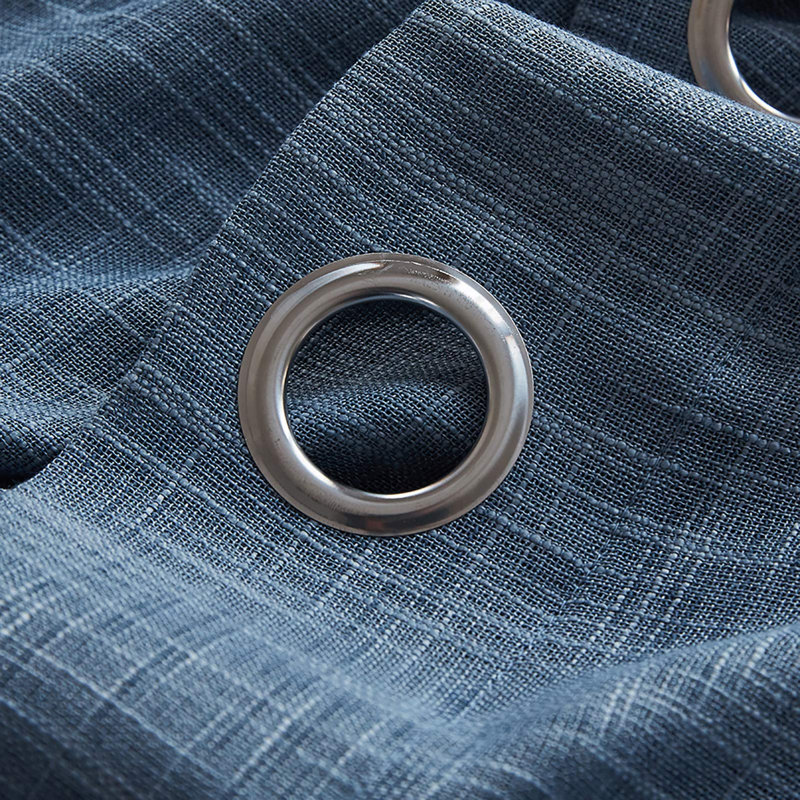 Paire de rideaux semi-transparents avec œillets Kimbrick, Bleu nouveau, L 54 po x L 95 po