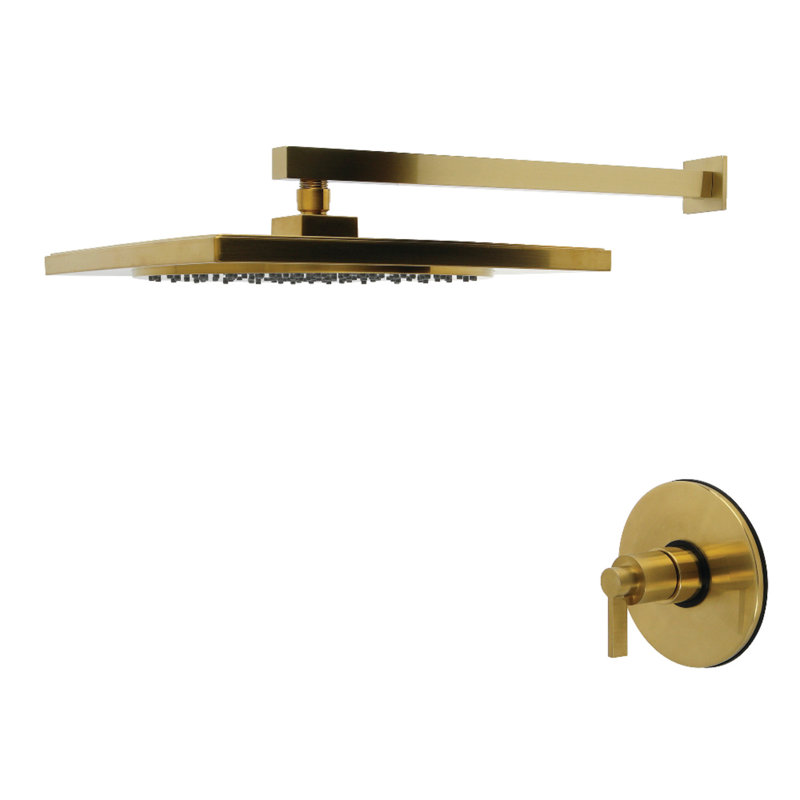 Kingston Brass NuvoFusion Single-Handle Pressure Balanced Shower Faucet, Brushed Brass