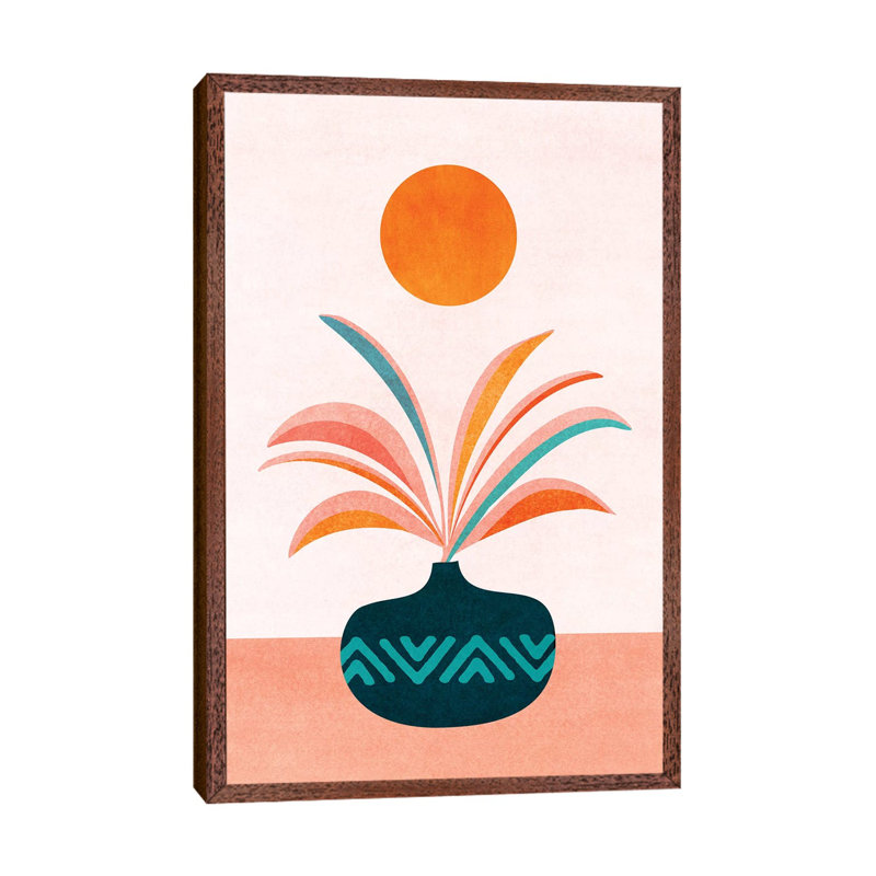 Sun Worship - Print on Canvas, 152.5 cm H x 101.5 cm W, Classic Brown Wood Framed