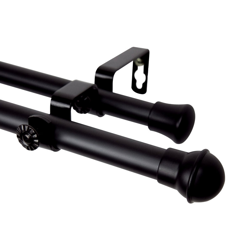 Tringle à rideaux double à bordure meshoppen, 28 po à 48 po, Noir