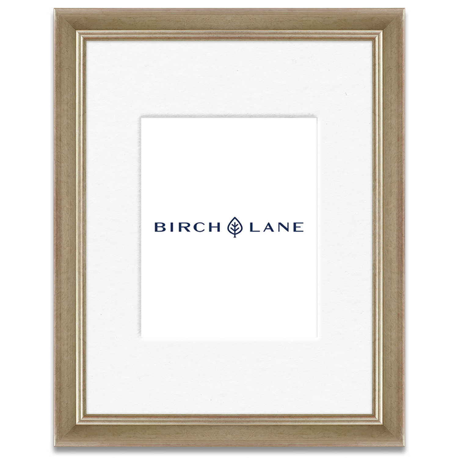 Wood Picture Frame with Mat, Silver, 12" x 18"