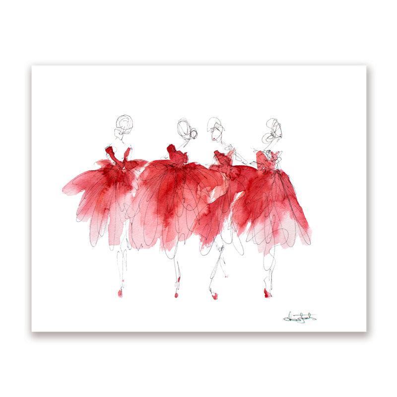 'Ballerinas In Waiting' Framed Print Wall Art, 24" H x 30" W x 1.5" D, Wrapped Canvas, Does Not Apply