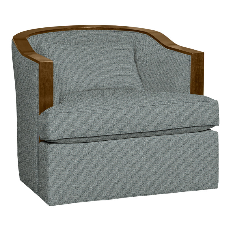Burlingame Fabric Swivel Barrel Chair, Tuck Cobalt, Casa Blanca
