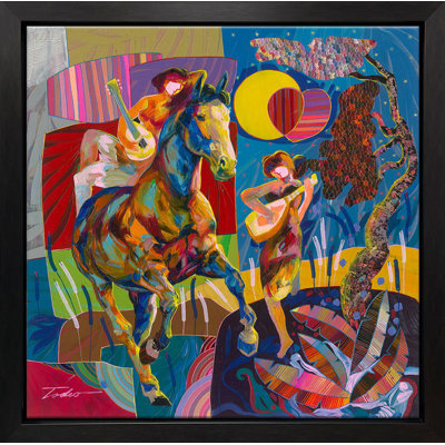 «By My Side», peinture sur toile par Tadeo Zavaleta, encadrée de 32 x 32