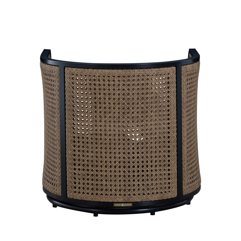 Havana Cane N-Dura Resin Wicker Swivel Lounge, Perigold Replay Fern, Chalk/Natural Cane, No welt/Standard fill