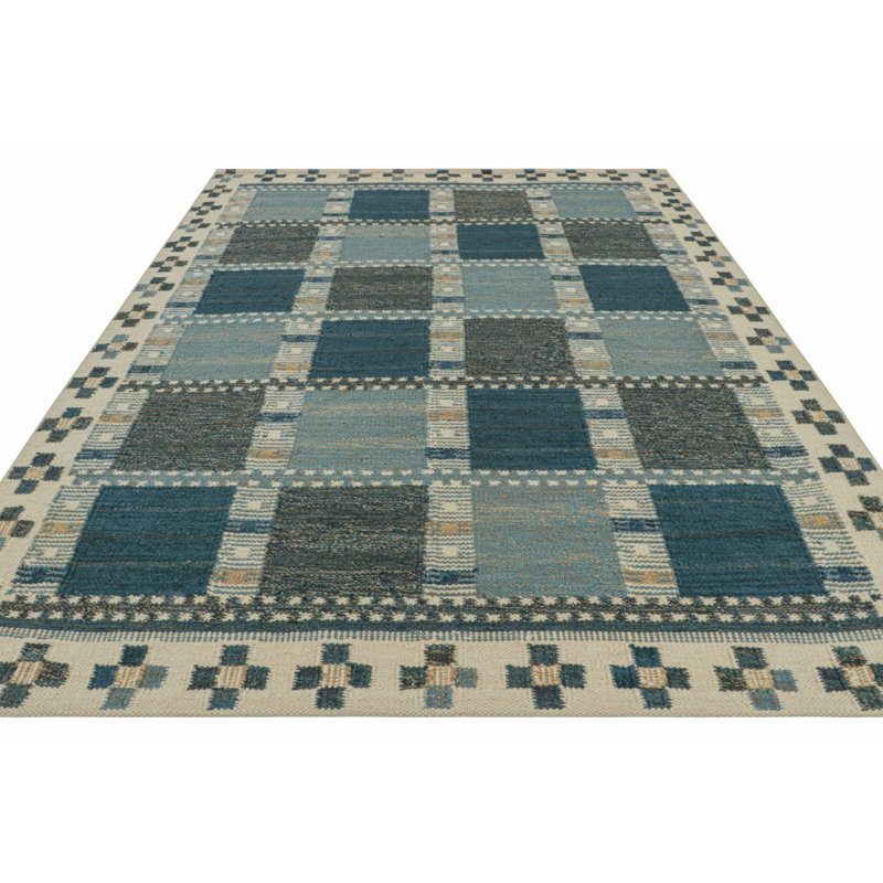 Scandinavian Wool Geometric Area Rug, Rectangle 14' x 20'