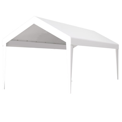 10X20ft Carport Replacement Cover Tarp - Waterproof & Guarded. Quality Material. 72 Elastic Cords. Reinforced Edge. Simple Install Convenient Storage. White. Versatile For Outdoor Equipment Shelter