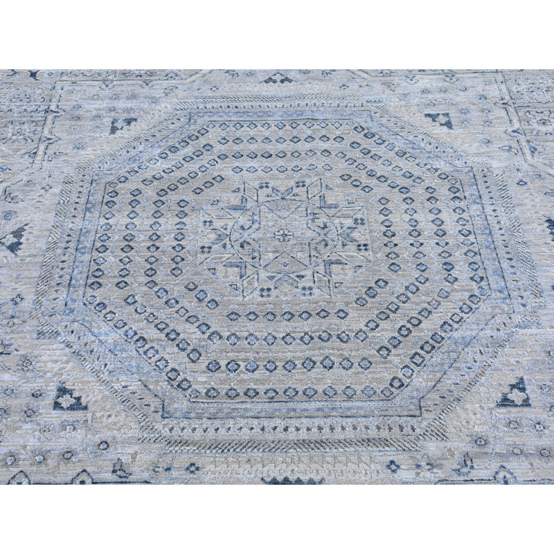 Tapis oriental en soie texturée noué à la main 12 pi x 15 pi 2 po E60AF0782746480B813C3A5FF98820C7