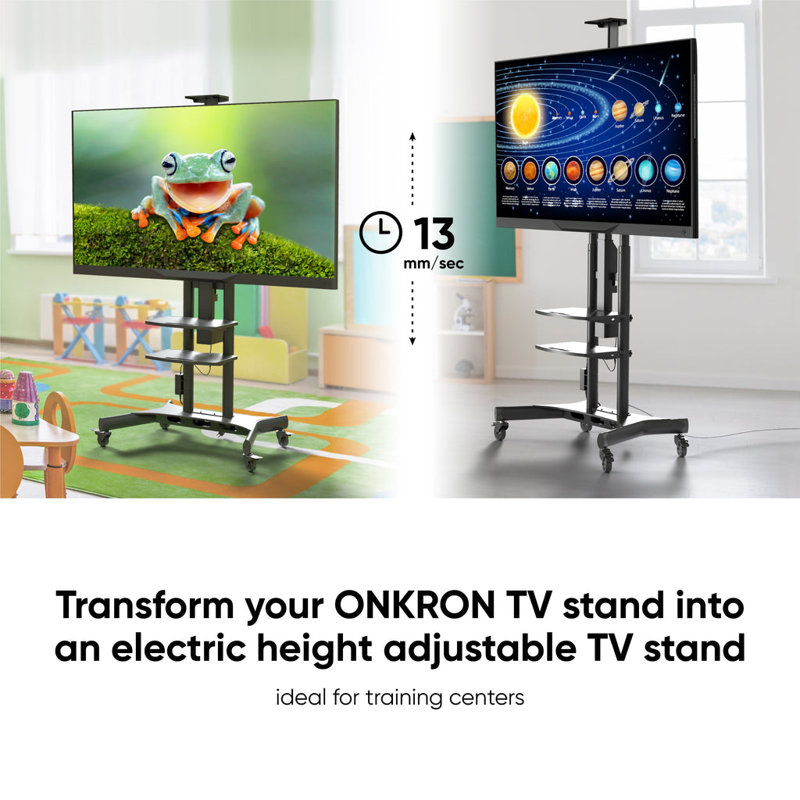 Black Motorized TV Lift with Remote Control for Mobile TV Stand