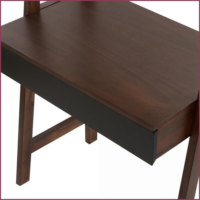 Bureau échelle avec tablette, 32 x 20 x 68 po | Bois massif + panneau de fibres à densité moyenne | Minimaliste, moderne