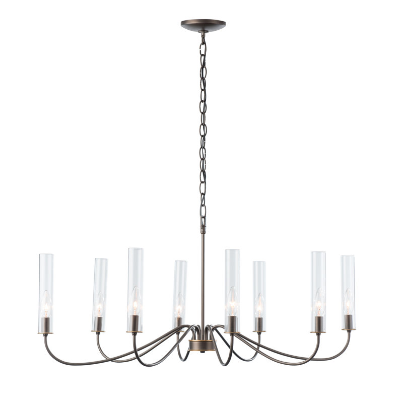 Grace 8 - Light Candle Style Classic/Traditional Chandelier, Dark Smoke