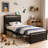 Twin Bed Frame with Storage Drawers and Outlet-Equipped Headboard | Multi-Functional Design, No Box Spring Needed-594058776-594058791