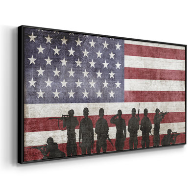 Drapeau du soldat - galerie encadrée - prêt à être accroché