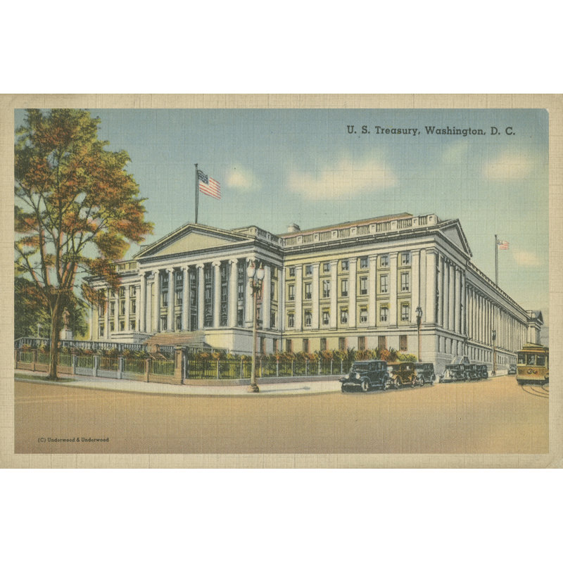 Treasury Building Washington D.C. - Wrapped Canvas Print, 30cm H x 46cm W