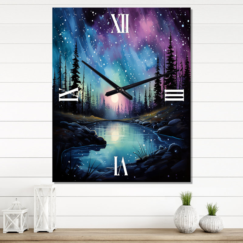 Horloge murale Aurora Borealis, Très grand