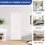 Porte CHIC MODE 72 po x 80 po, blanche, peinte fleurie, porte pliante 5 carreaux en MDF massif avec quincaillerie-124511161