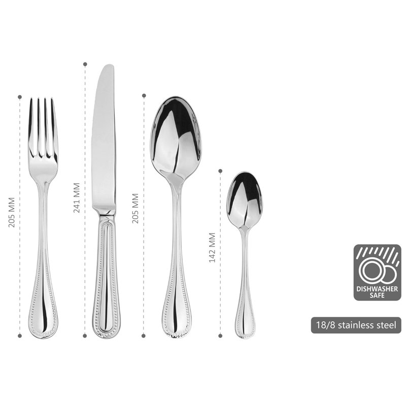 Cutlery Sets Stainless Steel 18/8 Catering Bead 4pc Set