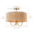 Stephane 3 - Light 17.71'' Shaded Drum Semi Flush Mount with Fabric Accents