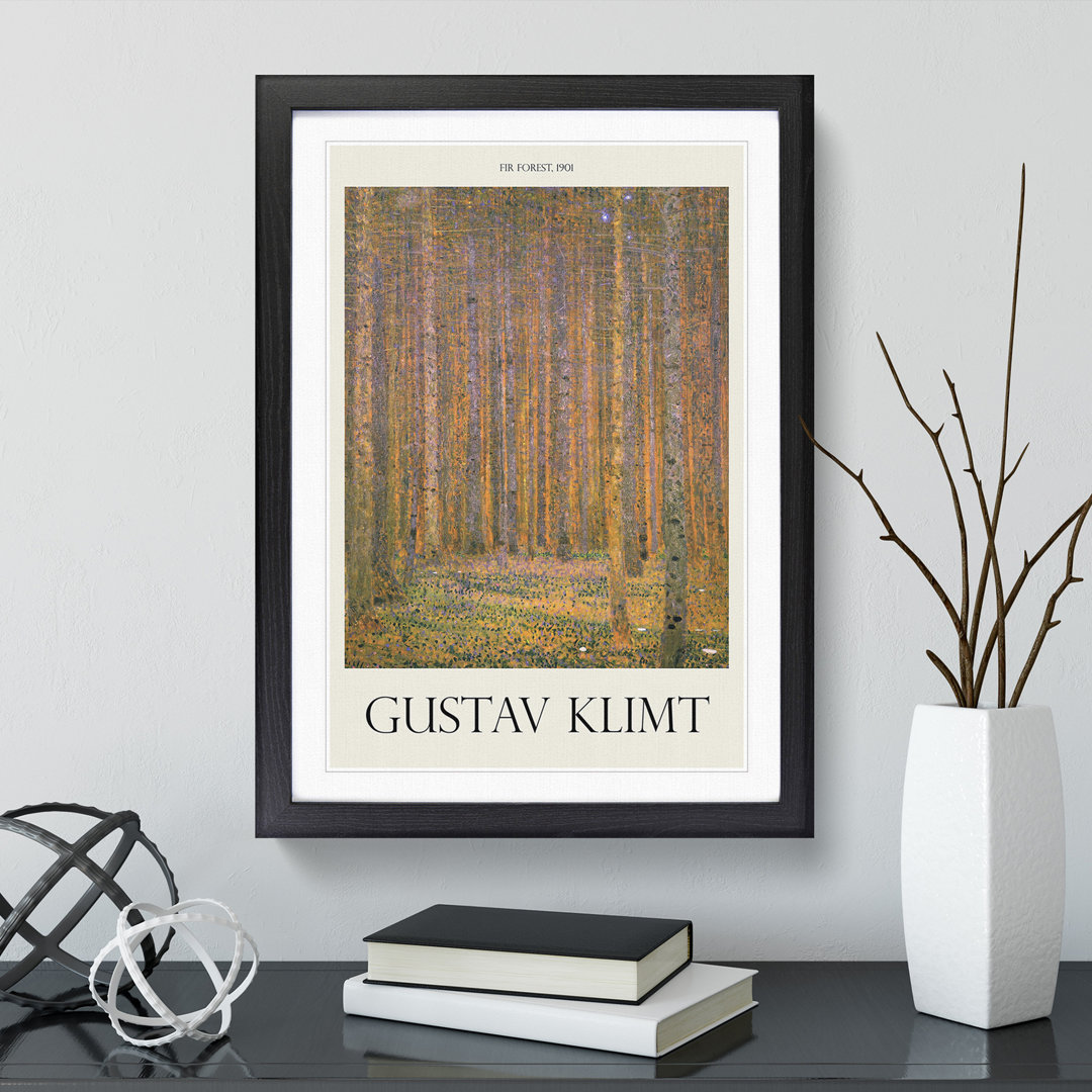 Fir Tree Forest by Gustav Klimt - Framed Print