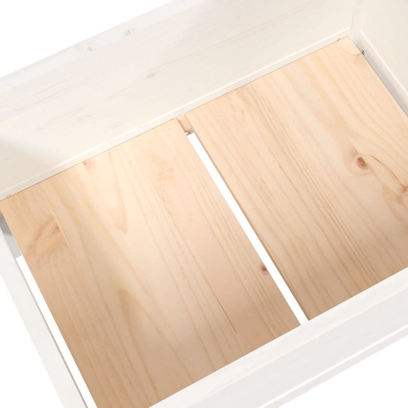 Ebern Designs Planter Black 178.5X44x75 Cm Solid Wood Pine, White