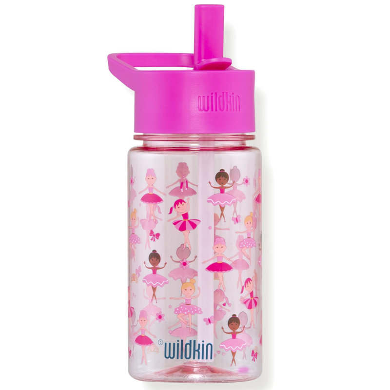 Bouteille d'eau 16 oz Wildkin Kids - Tritan sans BPA, couvercle étanche, durable et facile à nettoyer - ballerine, Ballerine