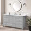 Élégant meuble-lavabo en bois 60 po avec lavabo, design gris moderne