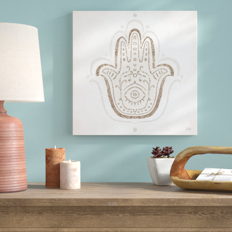 Hamsa Amulet by Melissa Averinos - No Frame Painting on Canvas, 51cm H x 51cm W x 3.8cm D