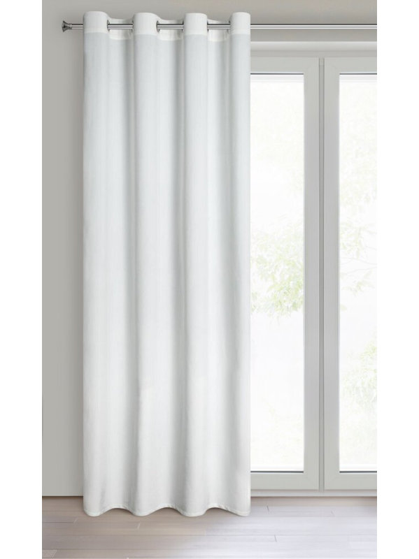 Daphne 100% Polyester Blackout Curtain Single Panel, Width 140cm x height 250cm, White