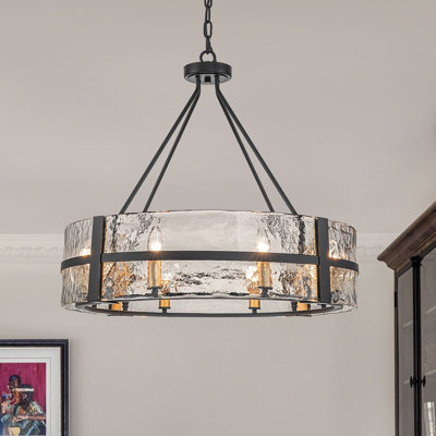 8-Light Dimmable Drum Chandelier