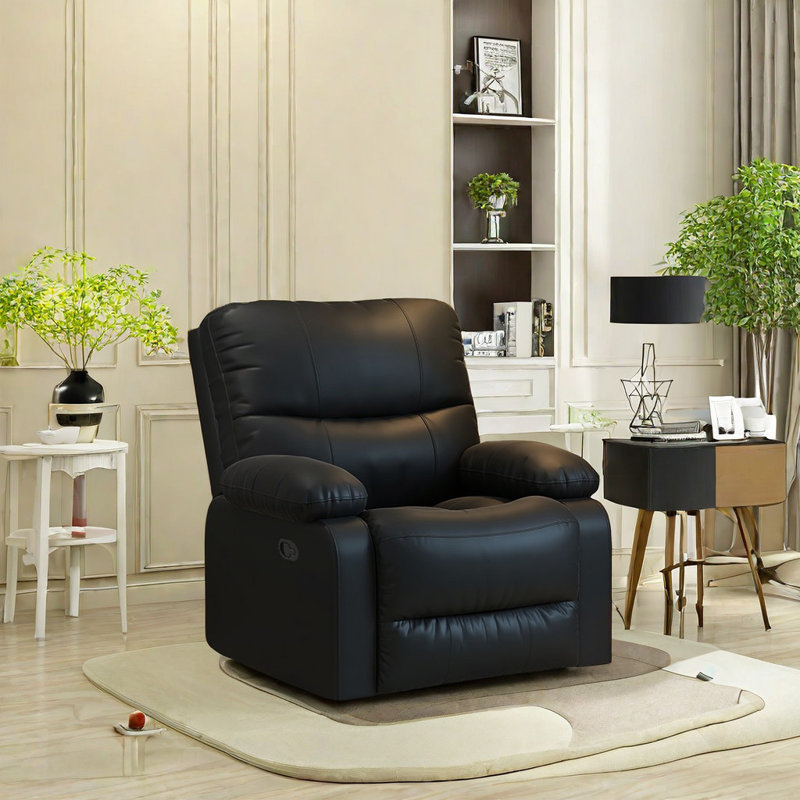 Fauteuil inclinable pivotant en faux cuir Stepha, Noir