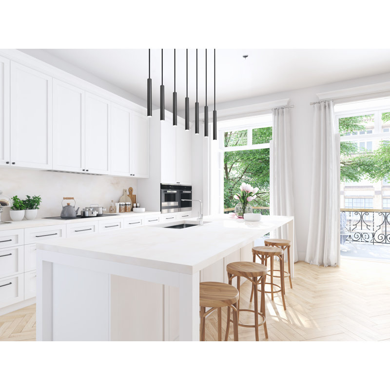 Lansdown 7 Light Linear Chandelier, Matte Black