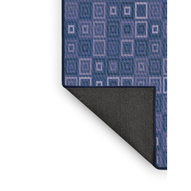 Tapis bleu/brun à motifs, Rectangle 5 pi x 7 pi